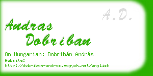 andras dobriban business card