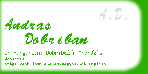 andras dobriban business card